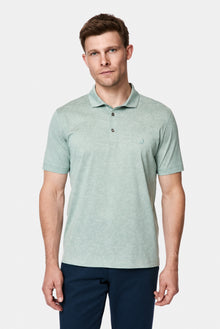 Çağla Yeşili Regular Fit Düğmeli Polo Yaka Desenli Nakışlı %100 Pamuk Merserize T-shirt