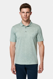 Çağla Yeşili Regular Fit Düğmeli Polo Yaka Desenli Nakışlı %100 Pamuk Merserize T-shirt