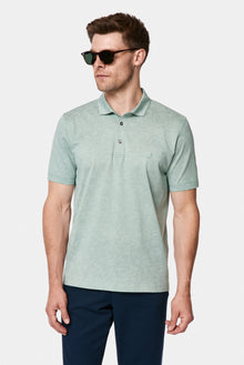 Çağla Yeşili Regular Fit Düğmeli Polo Yaka Desenli Nakışlı %100 Pamuk Merserize T-shirt