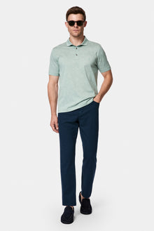 Çağla Yeşili Regular Fit Düğmeli Polo Yaka Desenli Nakışlı %100 Pamuk Merserize T-shirt