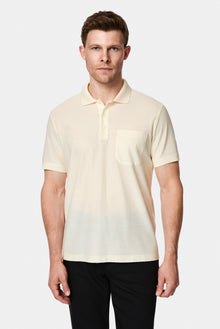 Kırık Beyaz Regular Fit Düğmeli Polo Yaka Desenli Nakışlı Cepli %100 Pamuk Merserize T-shirt