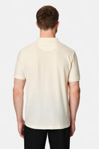 Kırık Beyaz Regular Fit Düğmeli Polo Yaka Desenli Nakışlı Cepli %100 Pamuk Merserize T-shirt