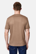 Orta Bej Bisiklet Yaka Regular Fit Baskılı %100 Pamuk Merserize T-shirt
