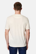 Kırık Beyaz Bisiklet Yaka Regular Fit Baskılı %100 Pamuk Merserize T-shirt