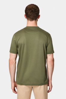 Orta Haki Bisiklet Yaka Regular Fit Baskılı %100 Pamuk Merserize T-shirt