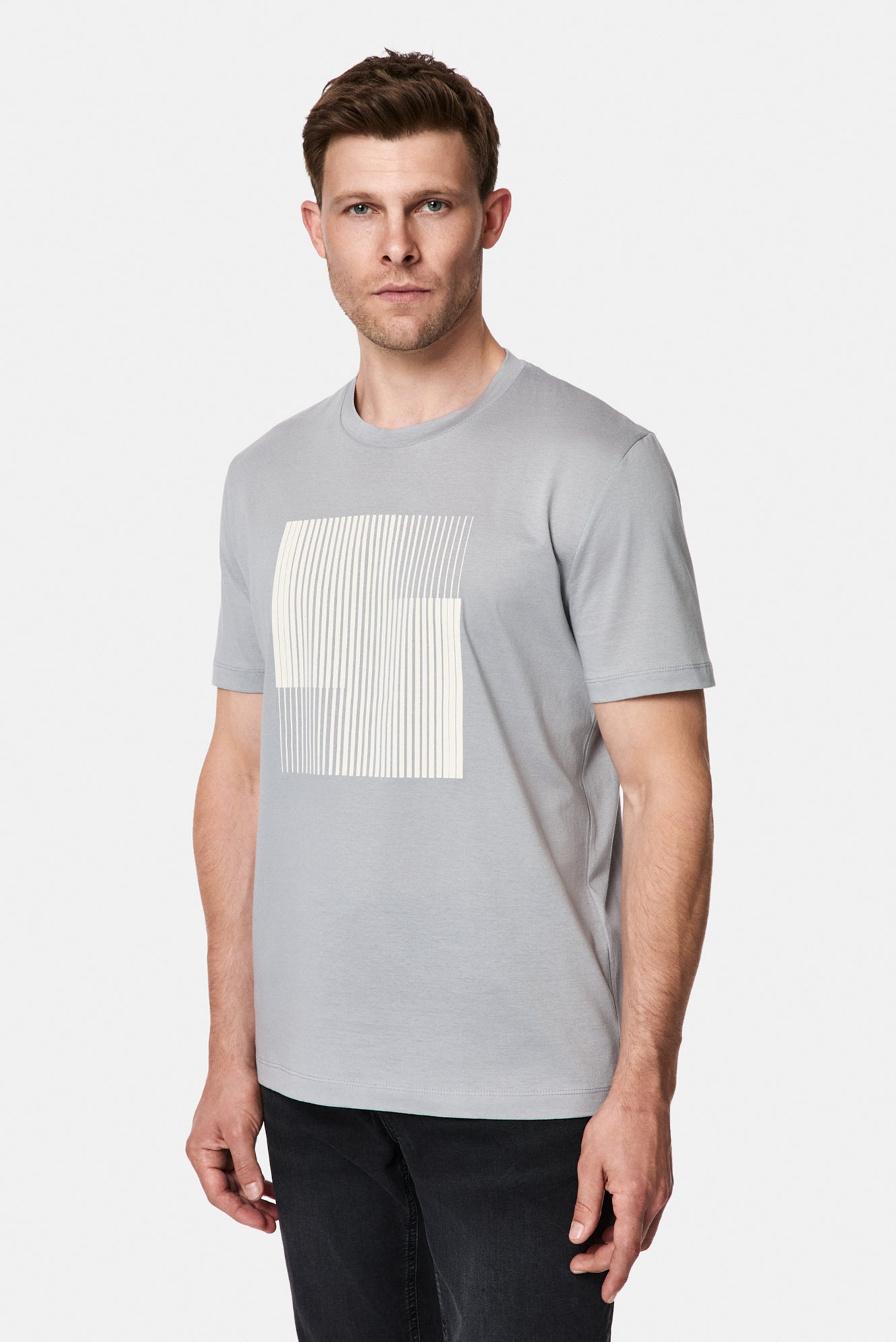Taş Bisiklet Yaka Regular Fit Baskılı %100 Pamuk Merserize T-shirt