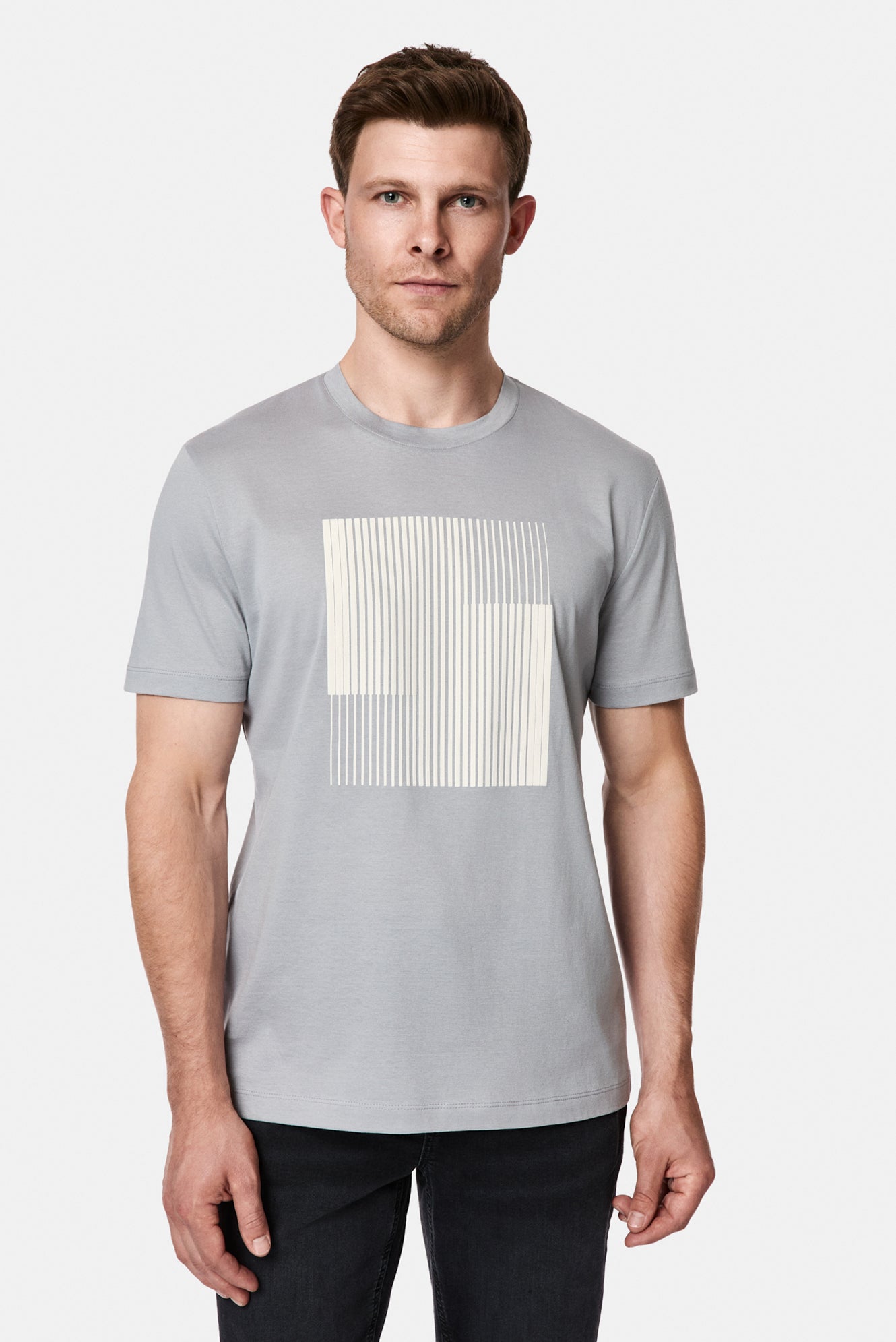 Taş Bisiklet Yaka Regular Fit Baskılı %100 Pamuk Merserize T-shirt