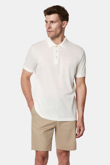 Kırık Beyaz Regular Fit Polo Yaka Nakışlı %100 Pamuk Merserize T-shirt