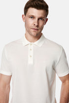 Kırık Beyaz Regular Fit Polo Yaka Nakışlı %100 Pamuk Merserize T-shirt