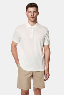 Kırık Beyaz Regular Fit Polo Yaka Nakışlı %100 Pamuk Merserize T-shirt