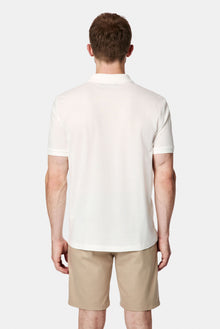 Kırık Beyaz Regular Fit Polo Yaka Nakışlı %100 Pamuk Merserize T-shirt