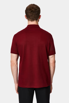 Koyu Bordo Regular Fit Polo Yaka Nakışlı %100 Pamuk Merserize T-shirt