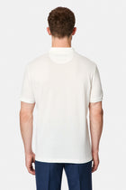 Kırık Beyaz Regular Fit Polo Yaka Nakışlı Cepli %100 Pamuk Merserize T-shirt
