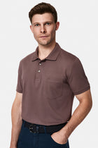 Mürdüm Regular Fit Polo Yaka Nakışlı Cepli %100 Pamuk Merserize T-shirt