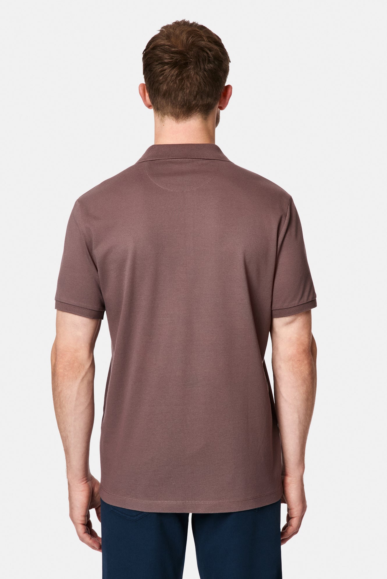 Mürdüm Regular Fit Polo Yaka Nakışlı Cepli %100 Pamuk Merserize T-shirt