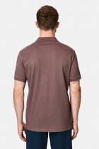 Mürdüm Regular Fit Polo Yaka Nakışlı Cepli %100 Pamuk Merserize T-shirt