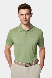 Orman Yeşili Regular Fit Polo Yaka Nakışlı Cepli %100 Pamuk Merserize T-shirt