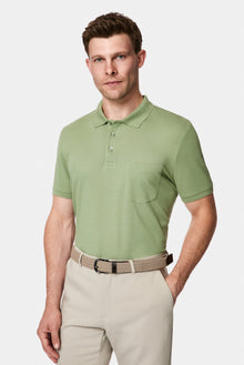 Orman Yeşili Regular Fit Polo Yaka Nakışlı Cepli %100 Pamuk Merserize T-shirt