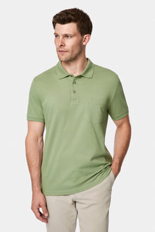 Orman Yeşili Regular Fit Polo Yaka Nakışlı Cepli %100 Pamuk Merserize T-shirt