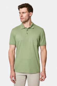 Orman Yeşili Regular Fit Polo Yaka Nakışlı Cepli %100 Pamuk Merserize T-shirt