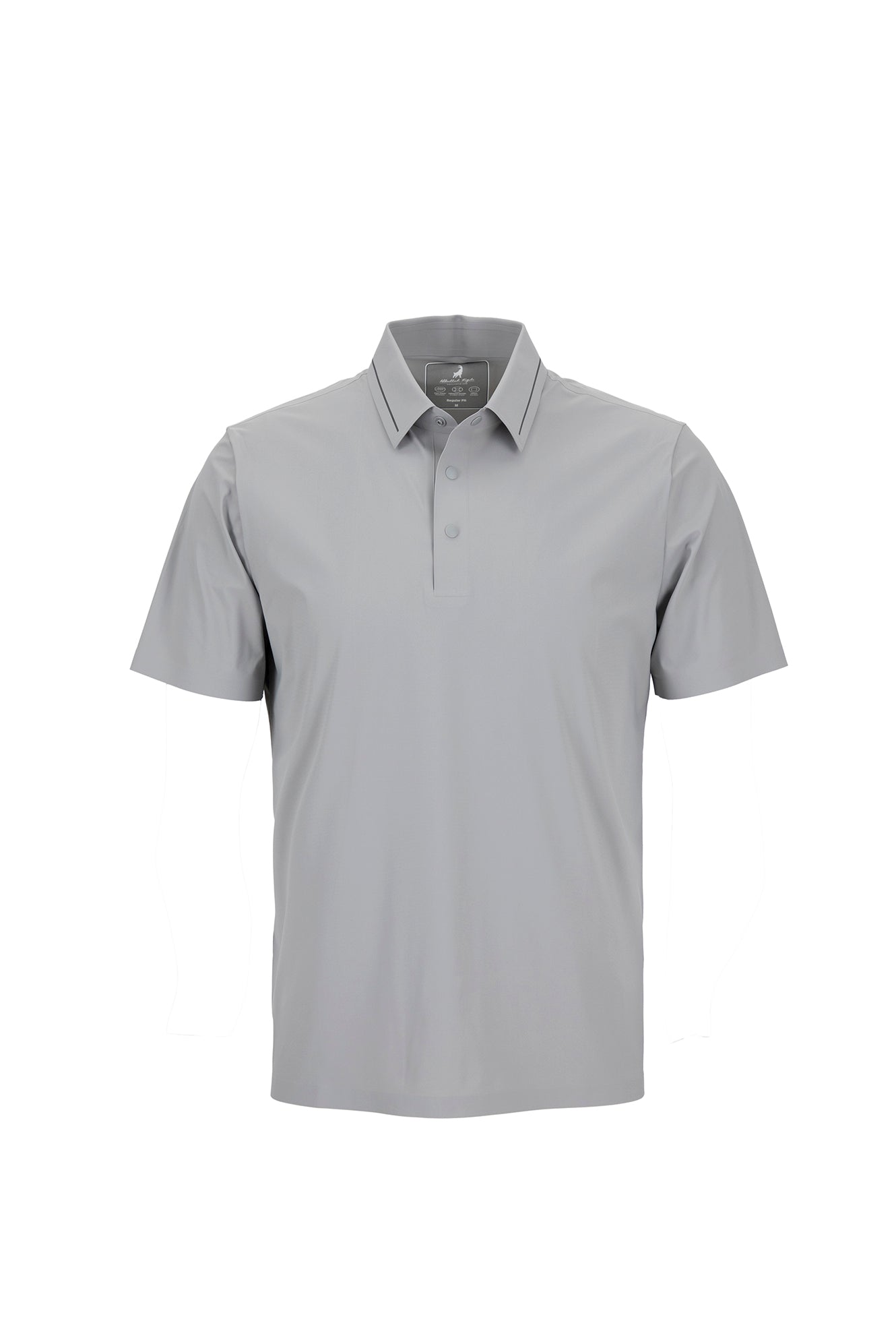 Orta Gri Regular Fit Esnek İz Yapmayan Dikişsiz Polo Yaka T-shirt