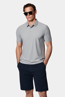 Orta Gri Çıtçıtlı Polo Yaka Regular Fit Esnek İz Yapmayan Dikişsiz T-shirt