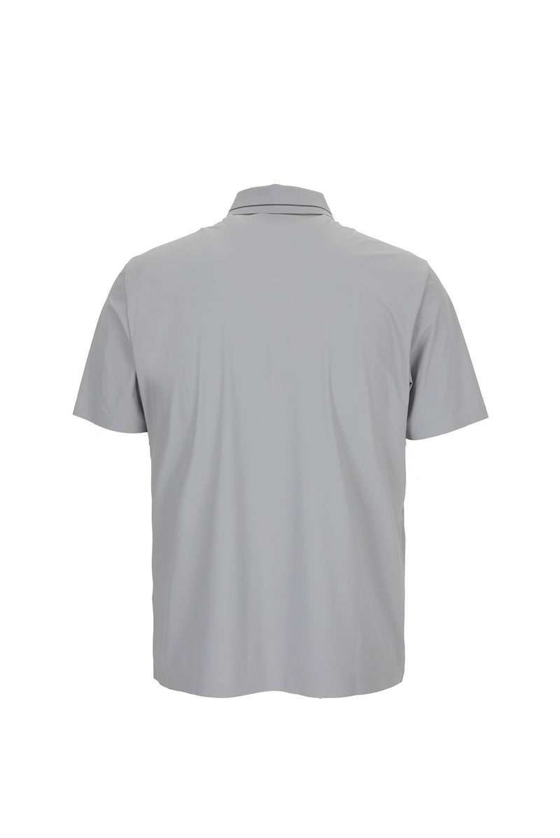 Orta Gri Regular Fit Esnek İz Yapmayan Dikişsiz Polo Yaka T-shirt