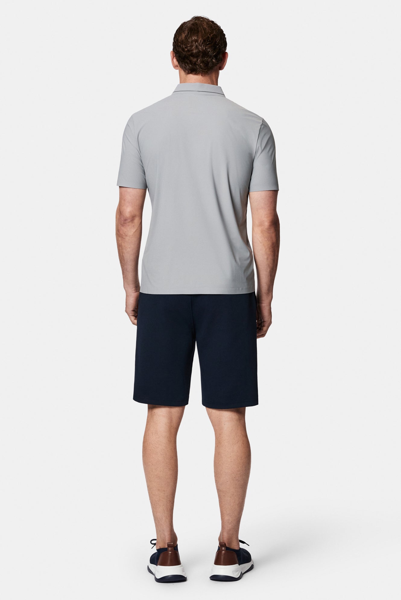 Orta Gri Çıtçıtlı Polo Yaka Regular Fit Esnek İz Yapmayan Dikişsiz T-shirt