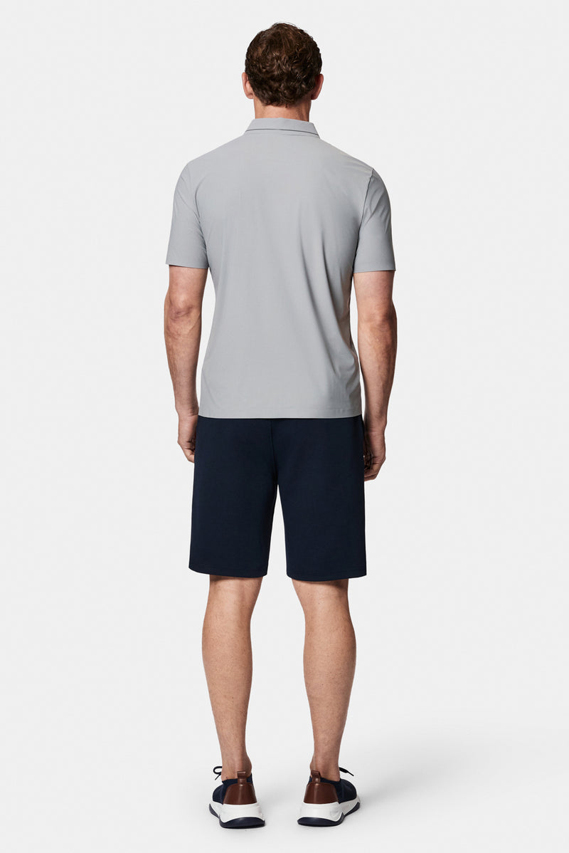 Orta Gri Çıtçıtlı Polo Yaka Regular Fit Esnek İz Yapmayan Dikişsiz T-shirt