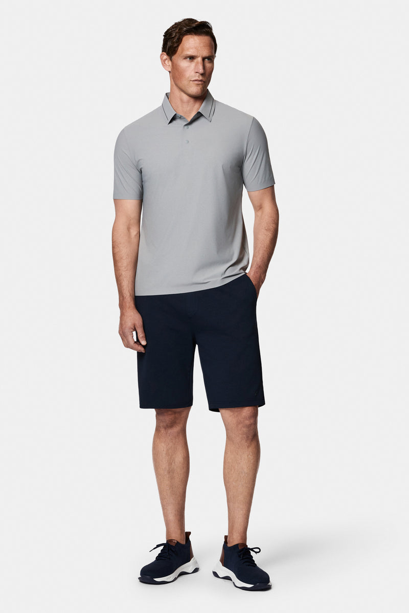 Orta Gri Çıtçıtlı Polo Yaka Regular Fit Esnek İz Yapmayan Dikişsiz T-shirt