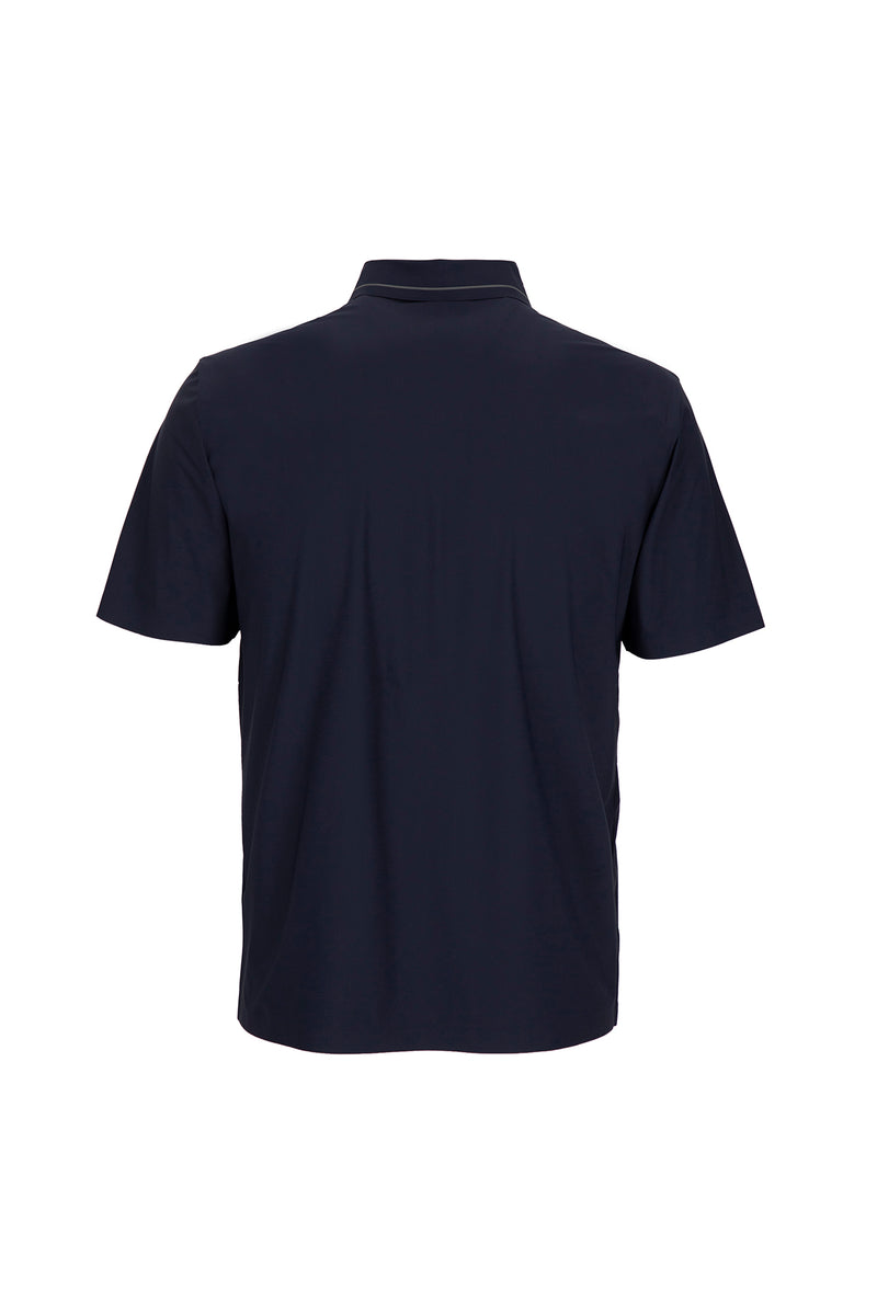 Orta Lacivert Regular Fit Esnek İz Yapmayan Dikişsiz Polo Yaka T-shirt