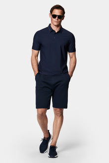 Orta Lacivert Çıtçıtlı Polo Yaka Regular Fit Esnek İz Yapmayan Dikişsiz T-shirt