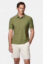 Orta Haki Çıtçıtlı Polo Yaka Regular Fit Esnek İz Yapmayan Dikişsiz T-shirt