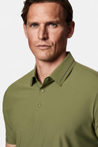 Orta Haki Çıtçıtlı Polo Yaka Regular Fit Esnek İz Yapmayan Dikişsiz T-shirt