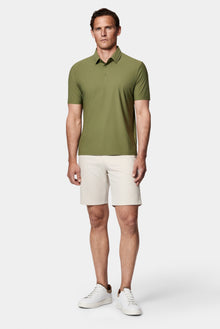 Orta Haki Çıtçıtlı Polo Yaka Regular Fit Esnek İz Yapmayan Dikişsiz T-shirt