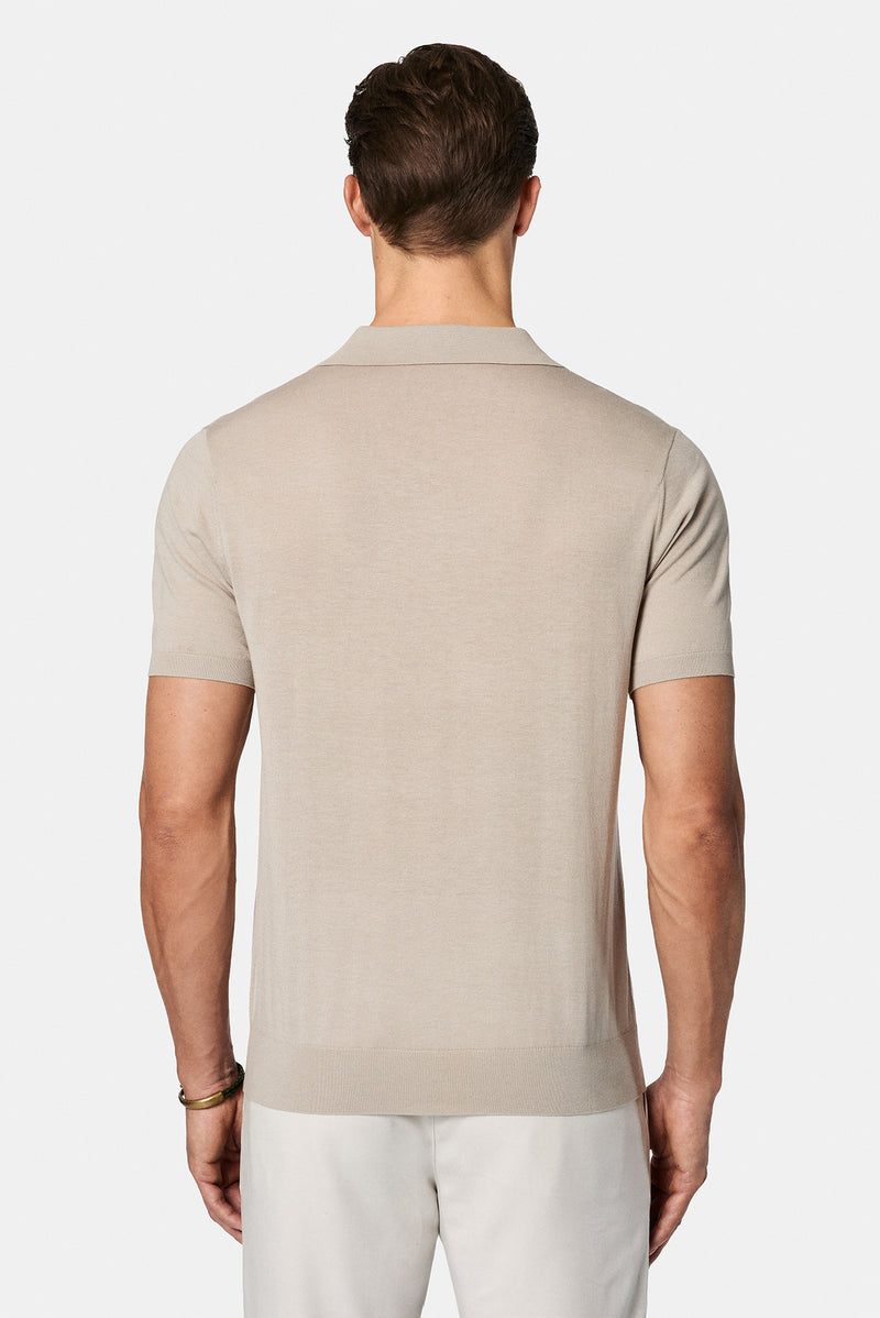 Ta? Regular Fit Lyocell ?pek Kar???ml? Dü?meli Polo Yaka T-shirt-Abdullah Ki??l?