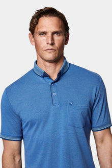 İndigo Regular Fit Düğmeli Polo Yaka Desenli Nakışlı Cepli Pamuklu T-shirt