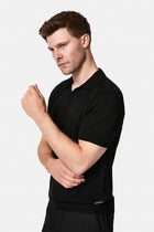 Siyah Regular Fit Polo Yaka Örme T-shirt