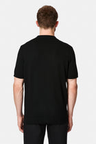 Siyah Regular Fit Polo Yaka Örme T-shirt