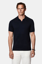 Koyu Lacivert Regular Fit Polo Yaka Örme T-shirt