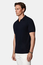 Koyu Lacivert Regular Fit Polo Yaka Örme T-shirt