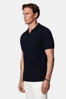 Koyu Lacivert Regular Fit Polo Yaka Örme T-shirt