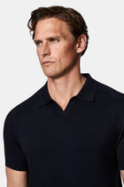 Koyu Lacivert Regular Fit Polo Yaka Örme T-shirt