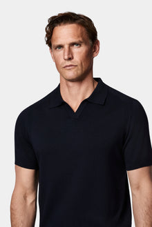 Koyu Lacivert Regular Fit Polo Yaka Örme T-shirt