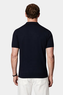 Koyu Lacivert Regular Fit Polo Yaka Örme T-shirt