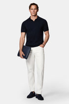 Koyu Lacivert Regular Fit Polo Yaka Örme T-shirt
