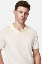 Kırık Beyaz Regular Fit Polo Yaka Örme T-shirt