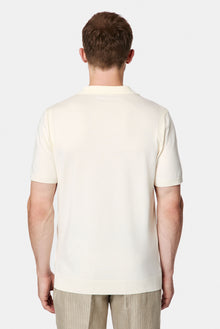 Kırık Beyaz Regular Fit Polo Yaka Örme T-shirt