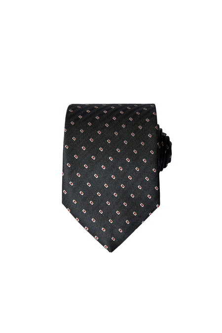 Koyu Lacivert Desenli ?pek Kar???ml? Kravat-Abdullah Ki??l?