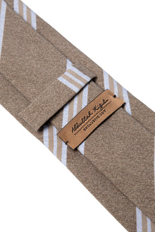 Orta Vizon Çizgili İpek Kravat